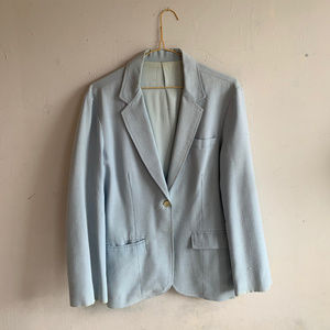 Vintage Baby Blue blazer Linen M/L 10